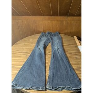 Vintage LEI Jeans Junior Size 11 Blue Denim Flare Leg Low Rise Y2K Pockets